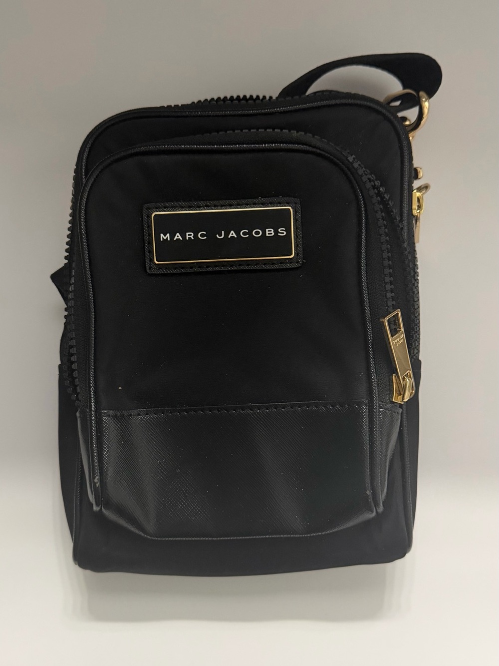 Marc Jacobs Black Nylon Crossbody with Gold Hardware